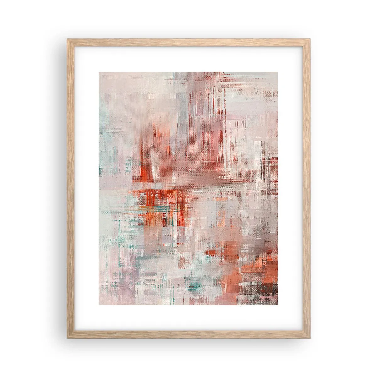 Plakat i ramme af lyst egetræ - Diset. Hvor er dog det lyserødt - 40x50 cm