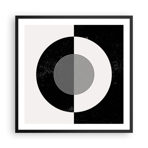 Plakat i sort ramme - Harmoni i sort og hvidt - 60x60 cm