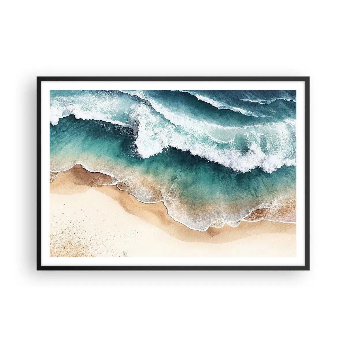 Plakat i sort ramme - Et evigt møde - 100x70 cm