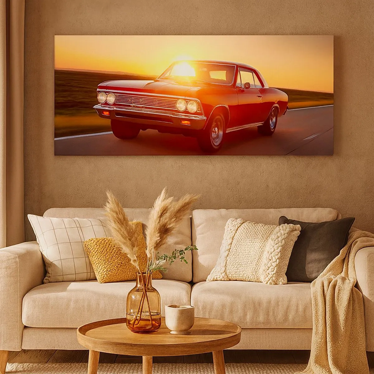 Lærredstryk - Billede på lærred - Begæret er rødt - 100x40 cm