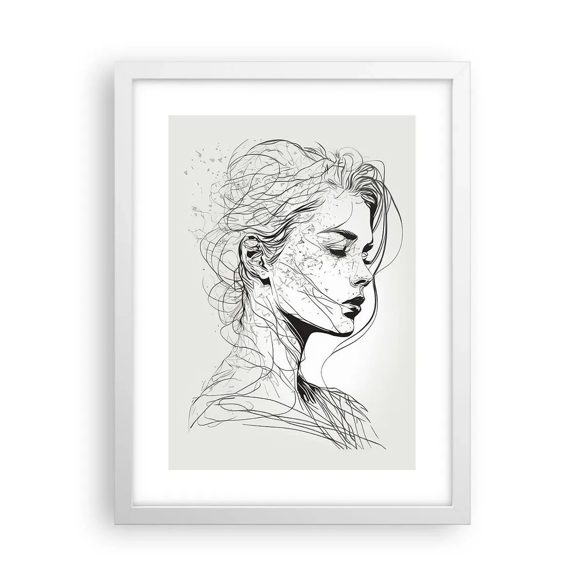 Plakat i hvid ramme - Portræt i drømmeri - 30x40 cm