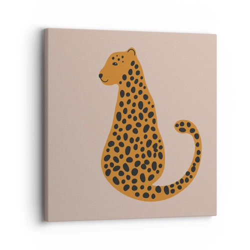 Lærredstryk - Billede på lærred - Leopardprint er et moderigtigt mønster - 30x30 cm