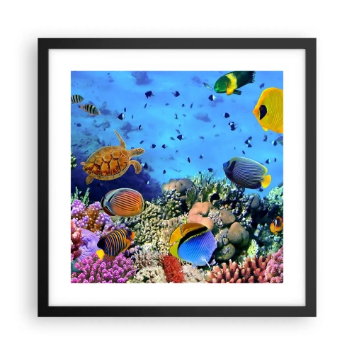 Plakat i sort ramme - Og hvad ved vi om livet... - 40x40 cm