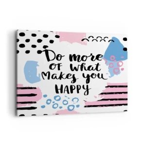 Lærredstryk - Billede på lærred - Hvordan man bliver lykkelig - 120x80 cm