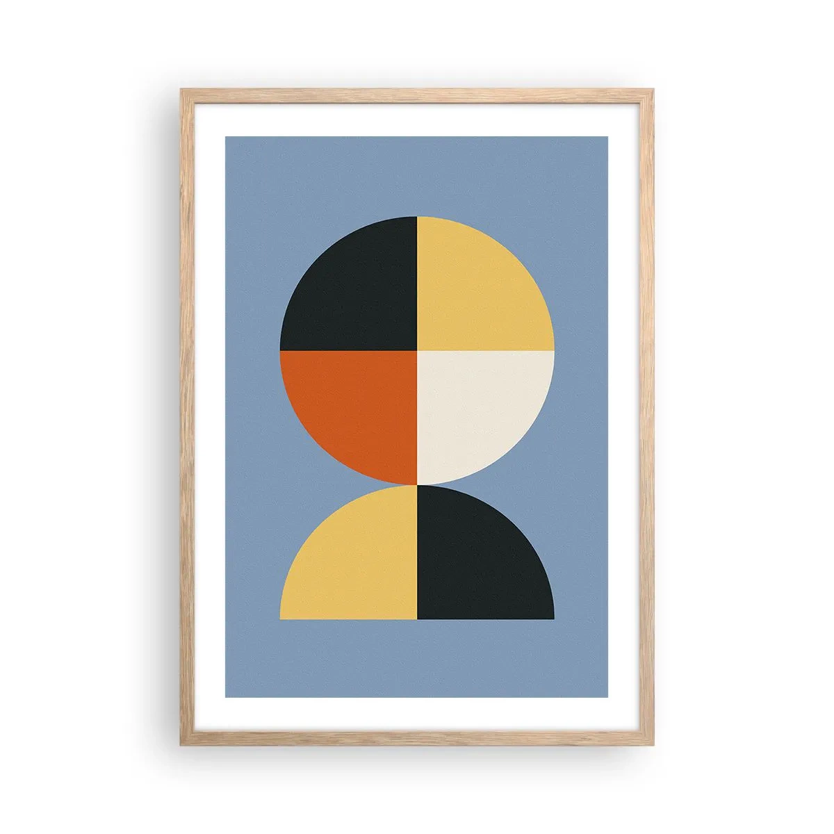 Plakat i ramme af lyst egetræ - Se og tæl - 50x70 cm