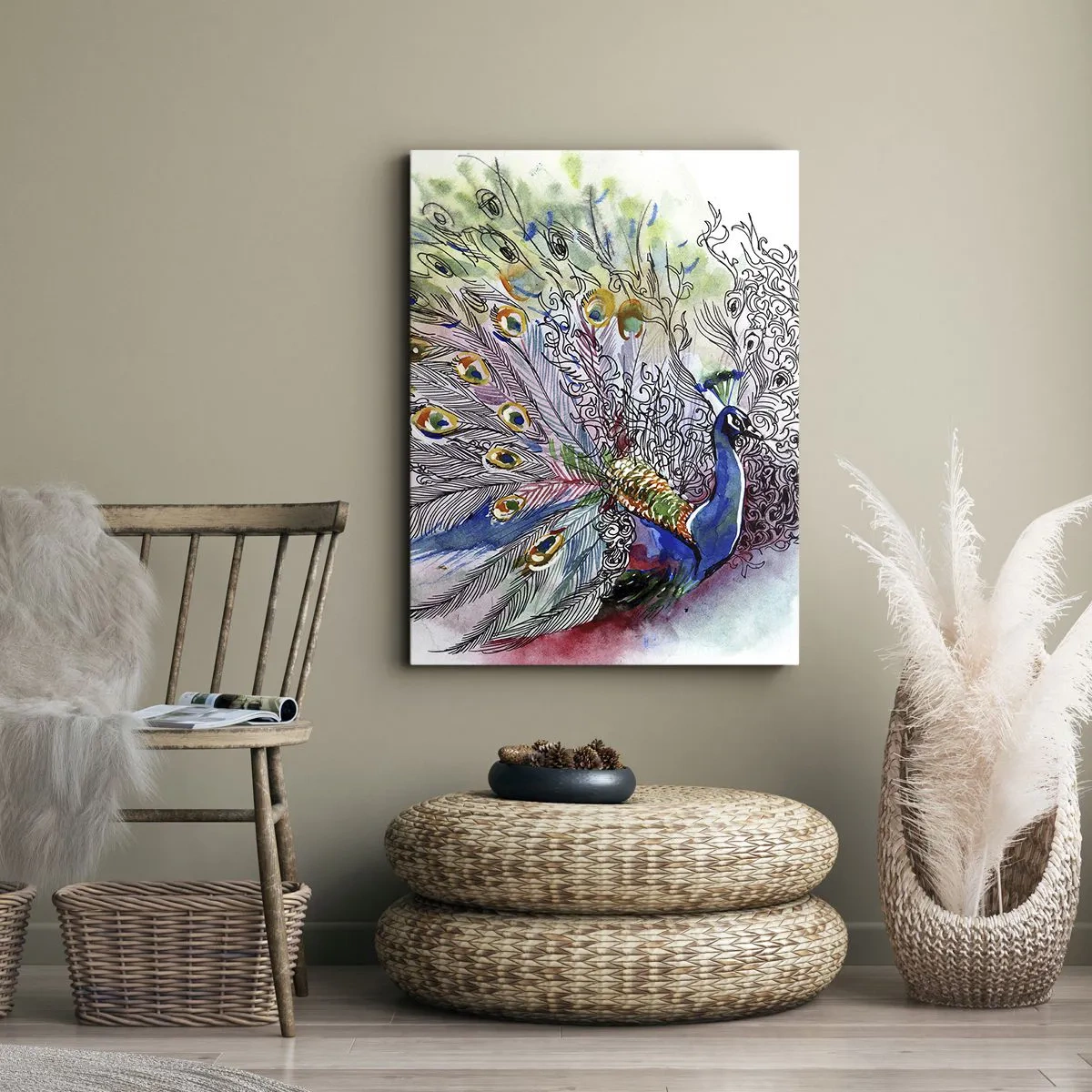 Lærredstryk - Billede på lærred - Med stolthed mod grå - 80x120 cm