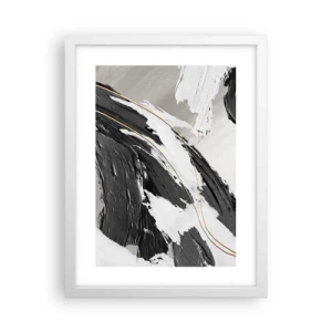 Plakat i hvid ramme - Abstraktion med flair - 30x40 cm