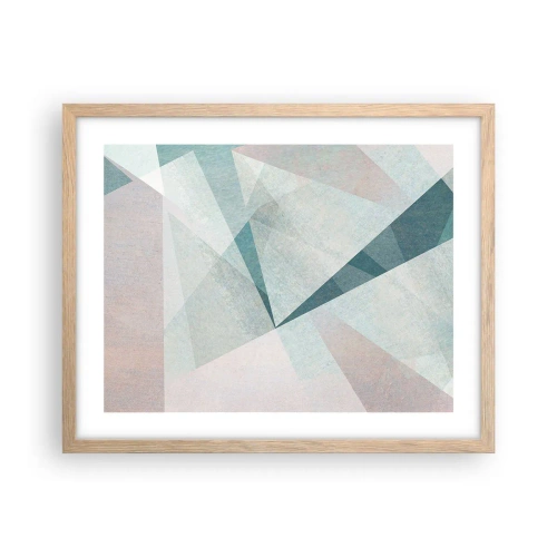 Plakat i ramme af lyst egetræ - Rolig og alligevel dynamisk - 50x40 cm