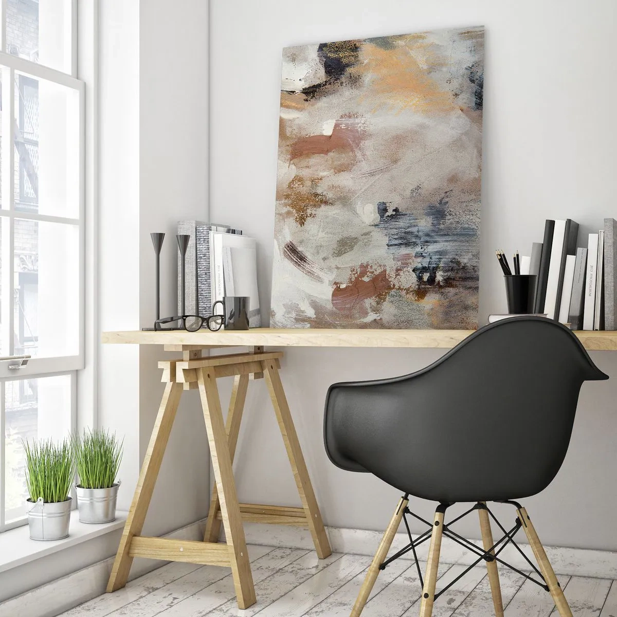 Billede på glas - Tågeagtig abstraktion - 70x100 cm