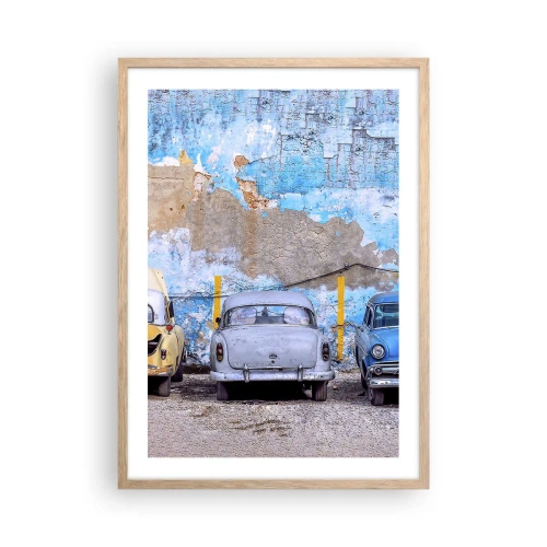 Plakat i ramme af lyst egetræ - Møde for veteraner - 50x70 cm