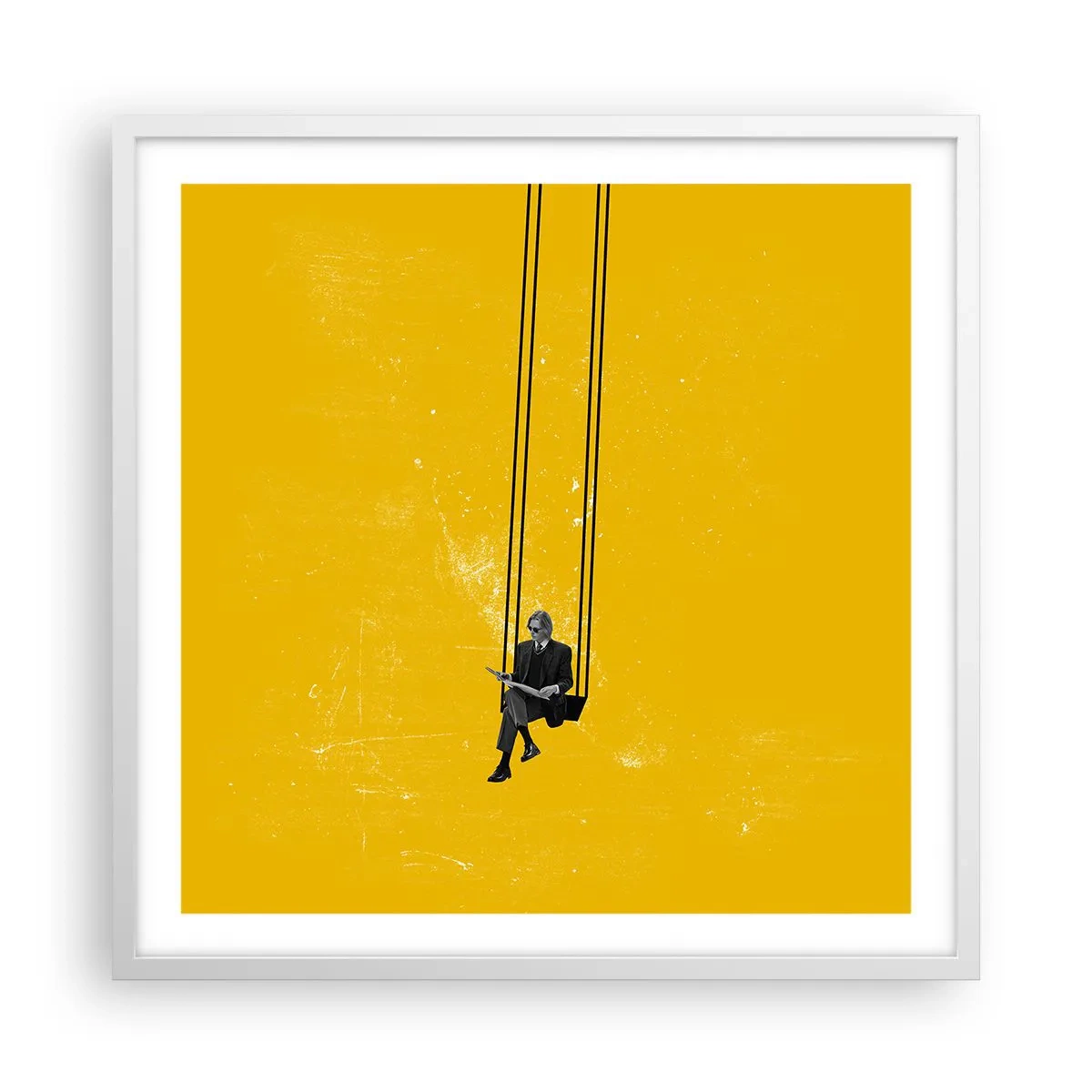 Plakat i hvid ramme - En dag som alle andre - 60x60 cm