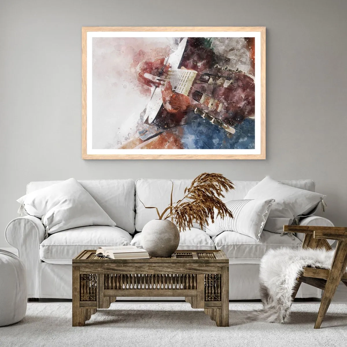 Plakat i ramme af lyst egetræ - Og hvad synes du? - 40x30 cm