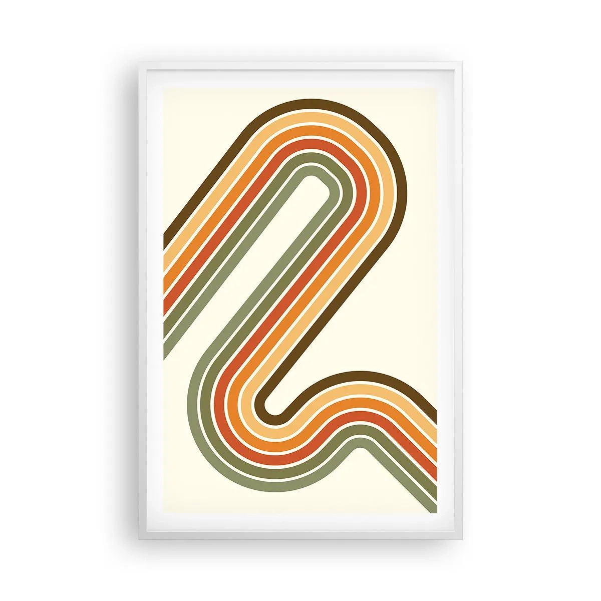 Plakat i hvid ramme - Zigzag til destinationen - 61x91 cm