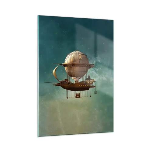 Billede på glas - Jules Verne hilser - 50x70 cm