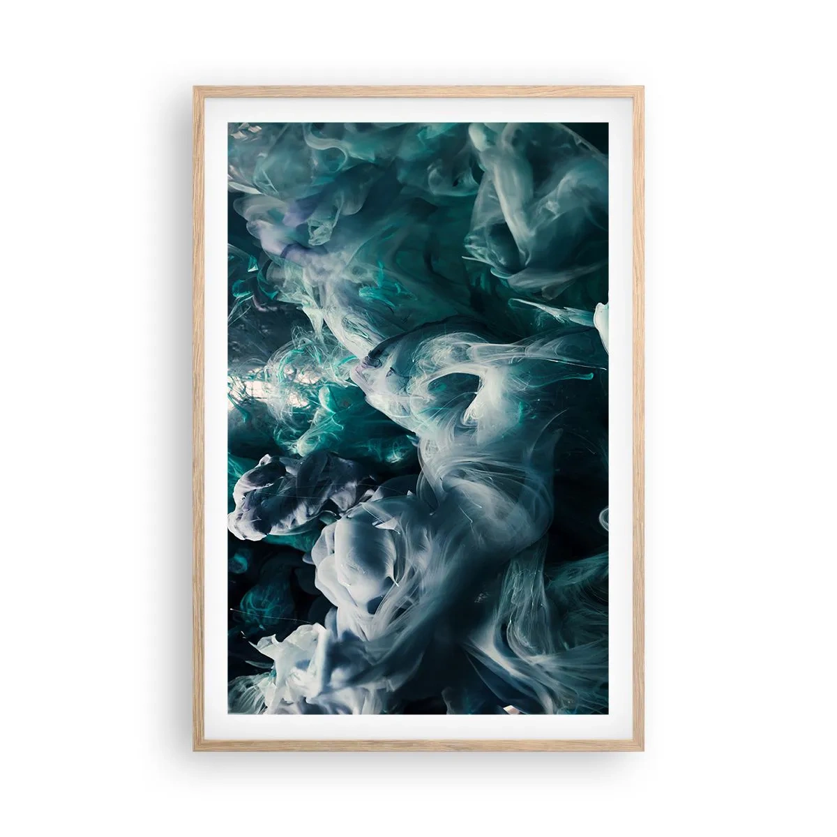 Plakat i ramme af lyst egetræ - Farvebevægelse - 61x91 cm