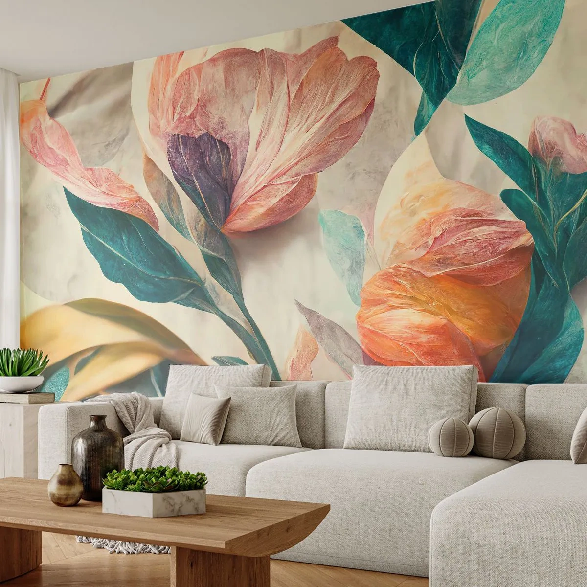 Fototapet Selvklæbende Deluxe Sticker - Blomster på de sydlige øer - Blomster, Årgang, Botanik - 100x70 cm