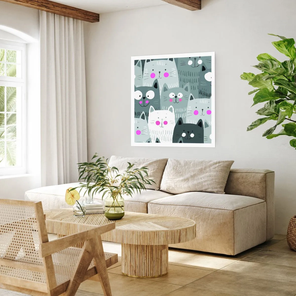 Plakat - Kattens verden - 40x40 cm