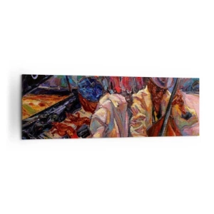 Lærredstryk - Billede på lærred - I én rytme - 160x50 cm