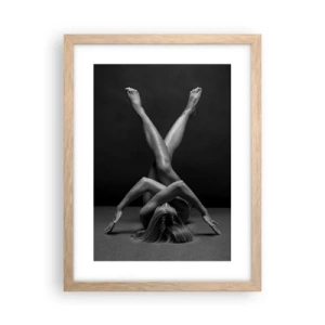 Plakat i ramme af lyst egetræ - Nøgenhedens geometri - 30x40 cm