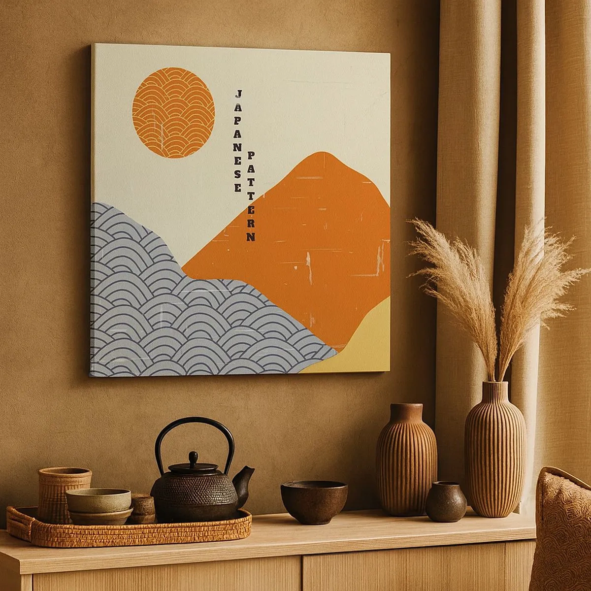 Lærredstryk - Billede på lærred - I den japanske ånd - 30x30 cm