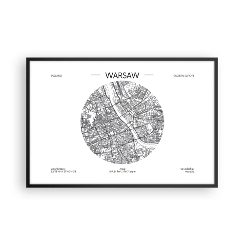Plakat i sort ramme - Warszawas anatomi - 91x61 cm