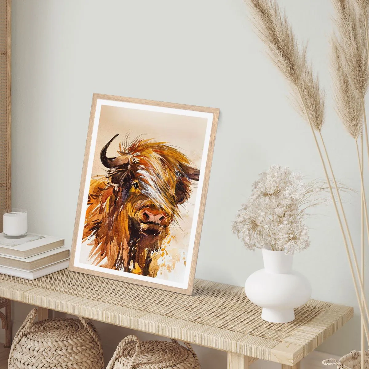 Plakat i ramme af lyst egetræ - Jægerens stolthed - 30x40 cm