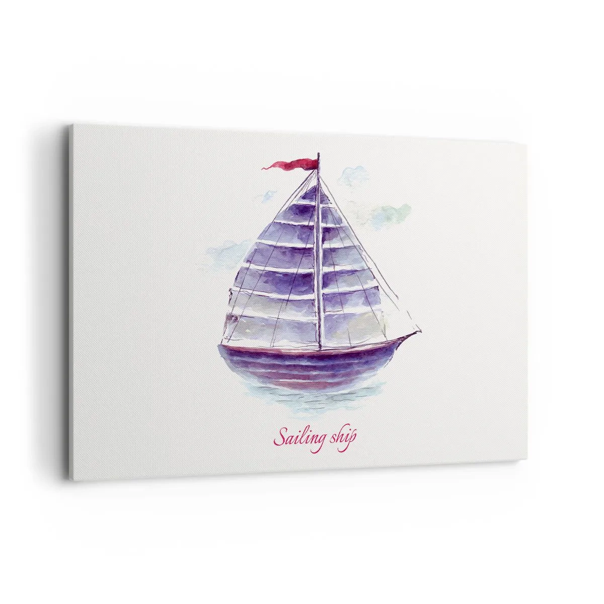 Lærredstryk - Billede på lærred - Fulde sejl og roligt vand - 120x80 cm
