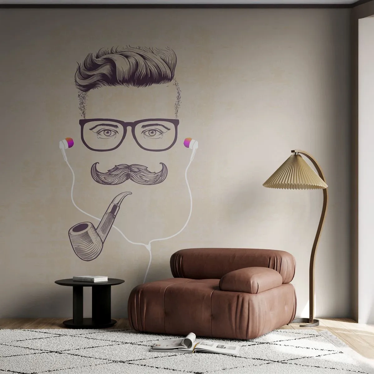 Fototapet Standard Eco - En rigtig mand? - Mand, Abstraktion, Rør - 200x140 cm