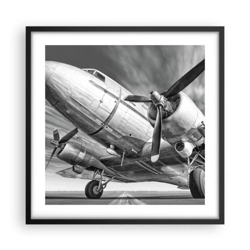 Plakat i sort ramme - Altid klar til at flyve - 50x50 cm