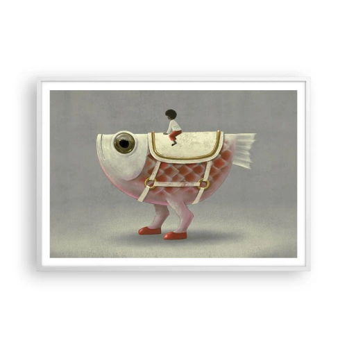Plakat i hvid ramme - Rybonski rytter - 100x70 cm