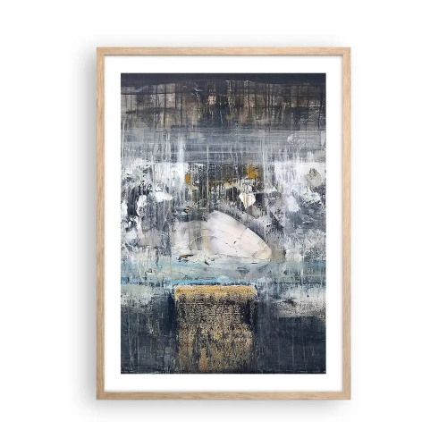 Plakat i ramme af lyst egetræ - Som på is, som på fortovet - 50x70 cm