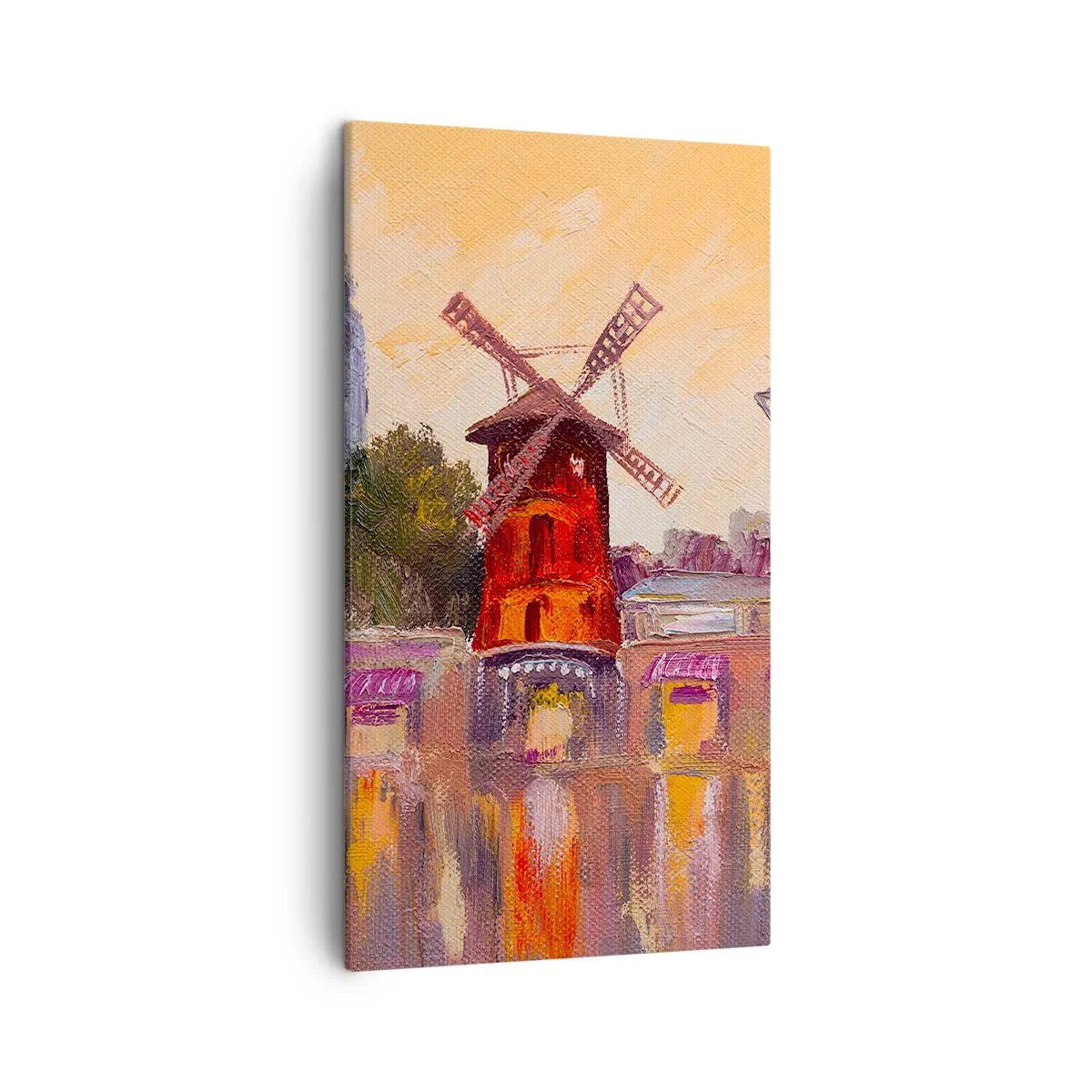 Lærredstryk - Billede på lærred - Parisiske ikoner - Moulin Rouge - 45x80 cm