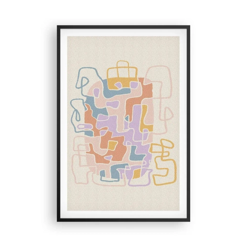 Plakat i sort ramme - Labyrint - et glædeligt eventyr - 61x91 cm