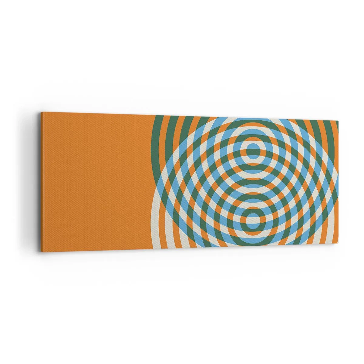 Lærredstryk - Billede på lærred - Abstrakt cirkulær variation - 100x40 cm
