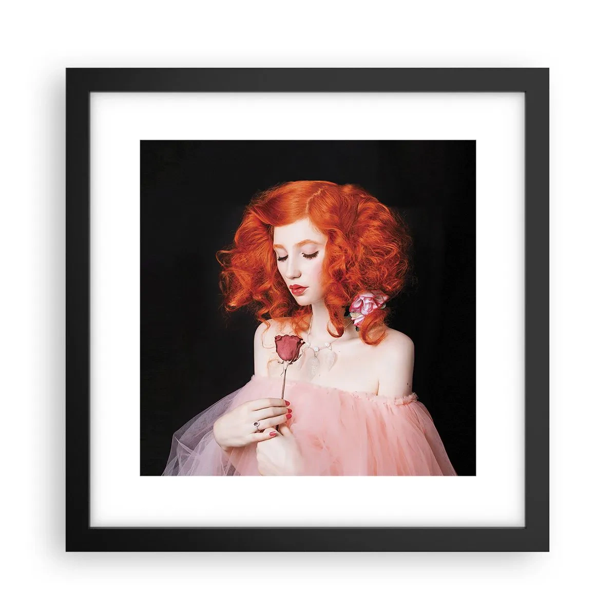 Plakat i sort ramme - I barokstil - 30x30 cm