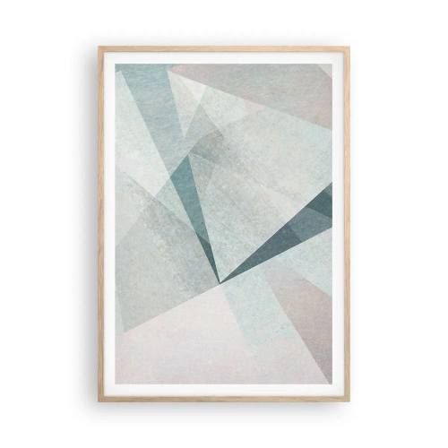 Plakat i ramme af lyst egetræ - Rolig og alligevel dynamisk - 70x100 cm