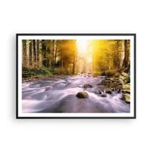 Plakat i sort ramme - Malachit i sølv- og guldfatning - 100x70 cm