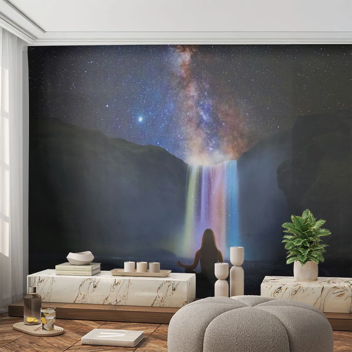 Fototapet Selvklæbende Deluxe Sticker - Absolut harmoni - Abstraktion, Vandfald, Fantasi - 250x175 cm