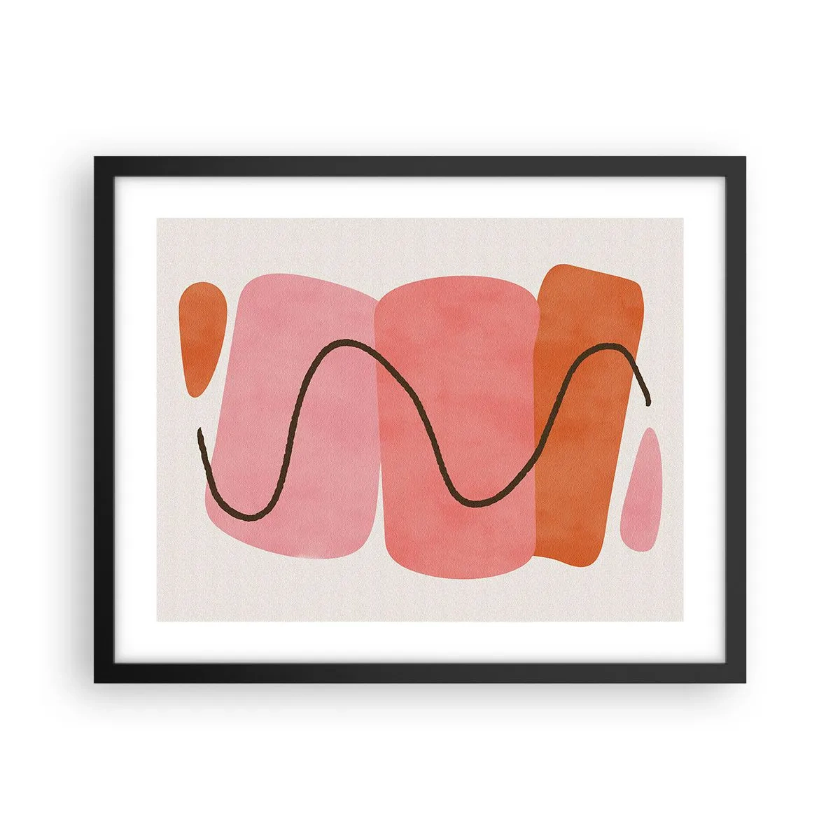 Plakat i sort ramme - Formernes blide bevægelse - 50x40 cm