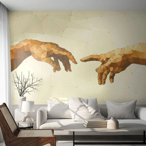 Fototapet Standard Eco - Guddommelig geometri - Moderne kunst, Hænder, Stykke - 350x256 cm