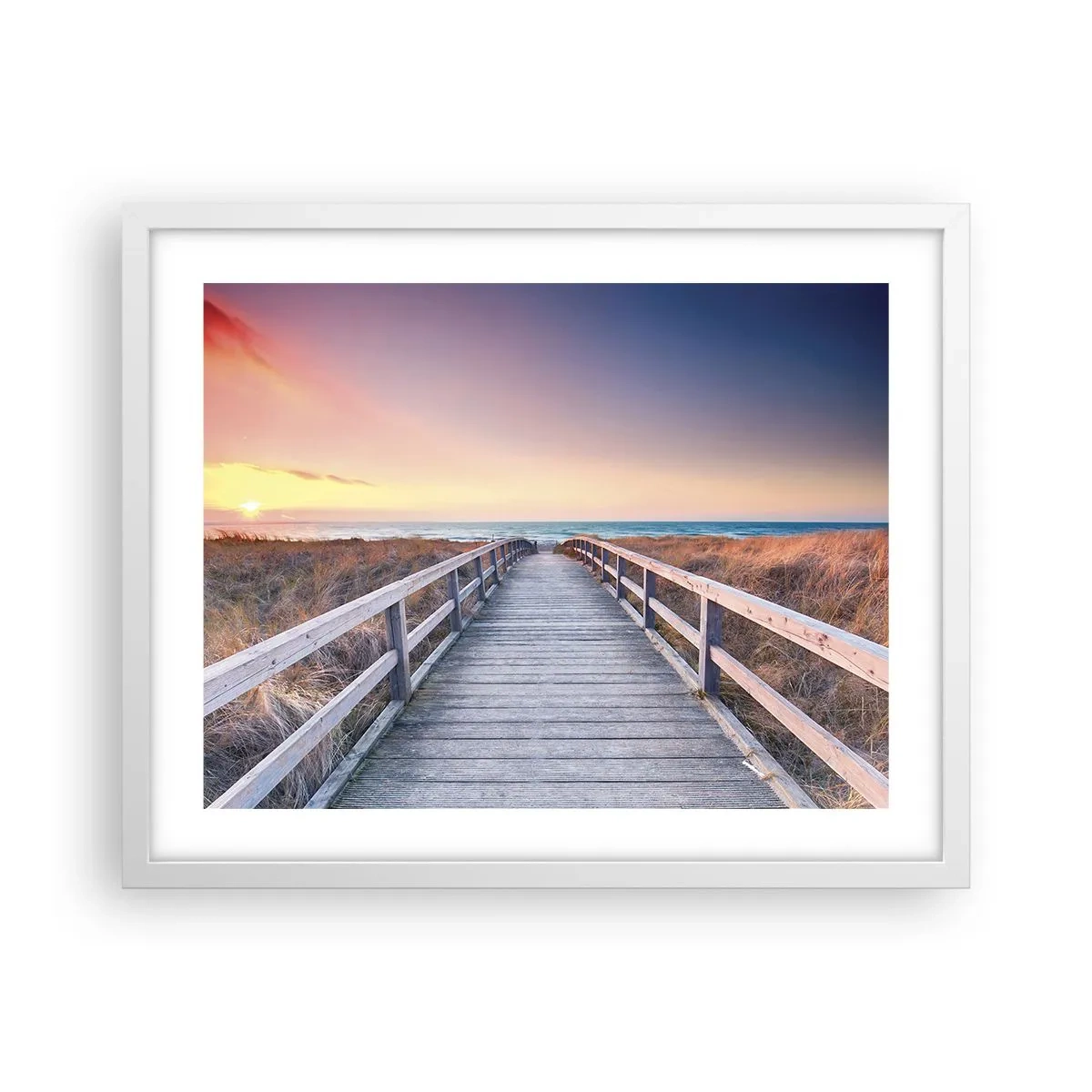 Plakat i hvid ramme - Baltisk aften aura - 50x40 cm