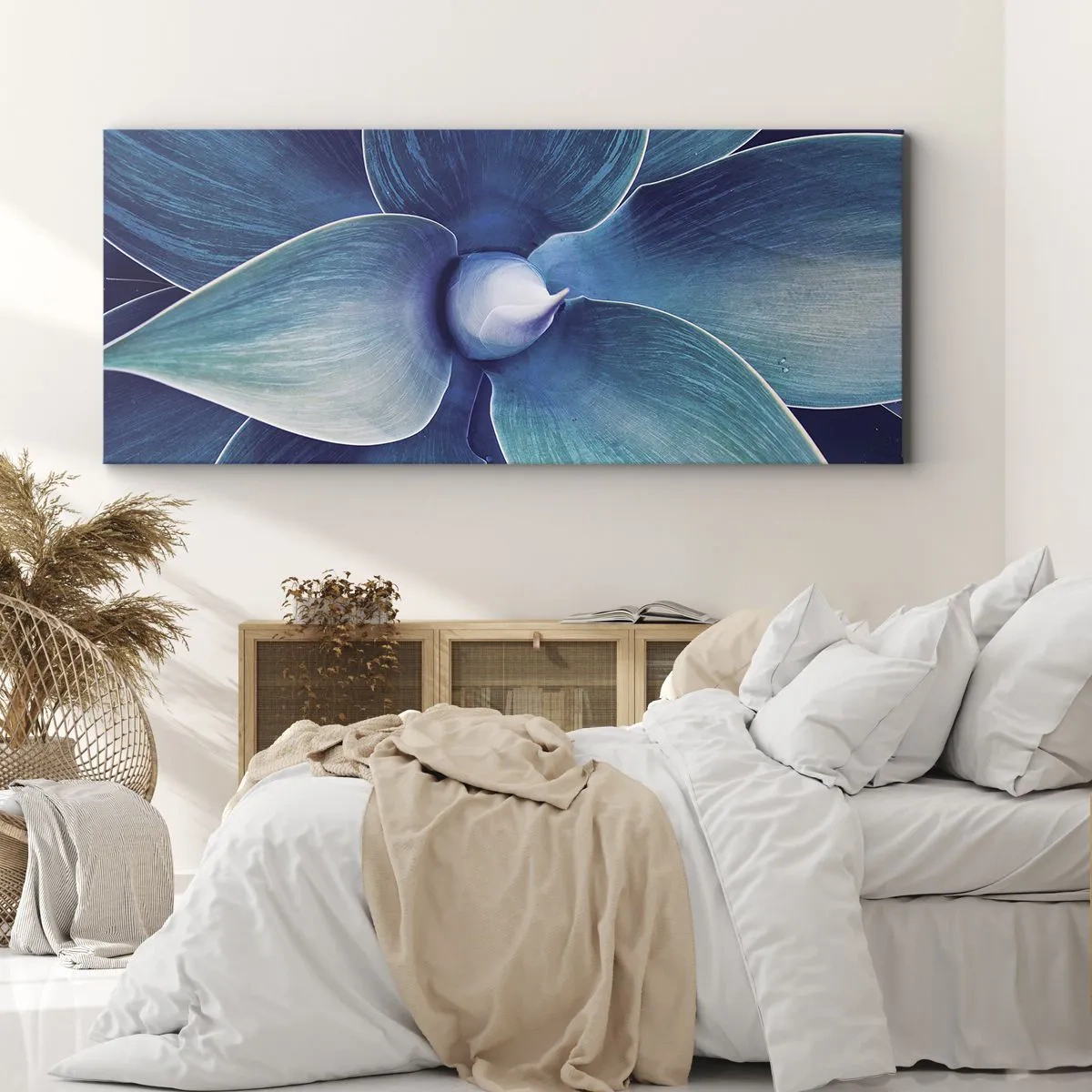 Lærredstryk - Billede på lærred - Blå fra himlen - 100x40 cm