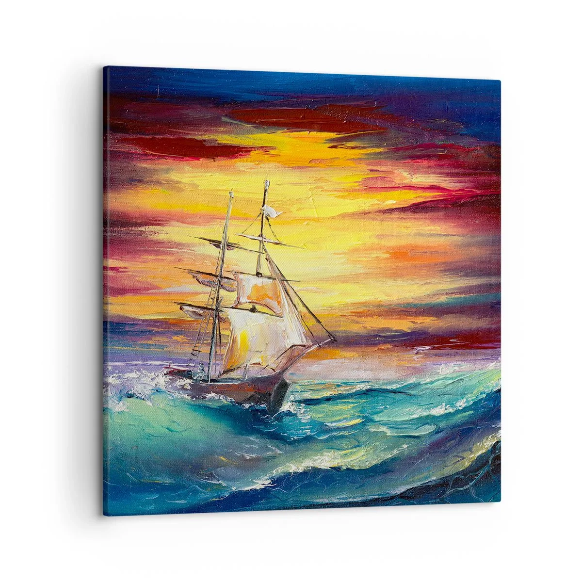 Lærredstryk - Billede på lærred - At trodse bølgerne - 50x50 cm