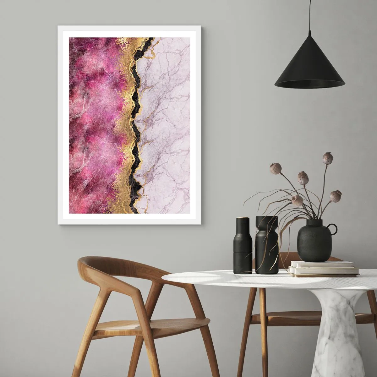 Plakat i hvid ramme - På grænsen - 70x100 cm