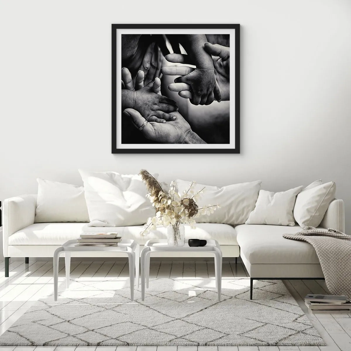 Plakat i sort ramme - At være menneske - 50x50 cm