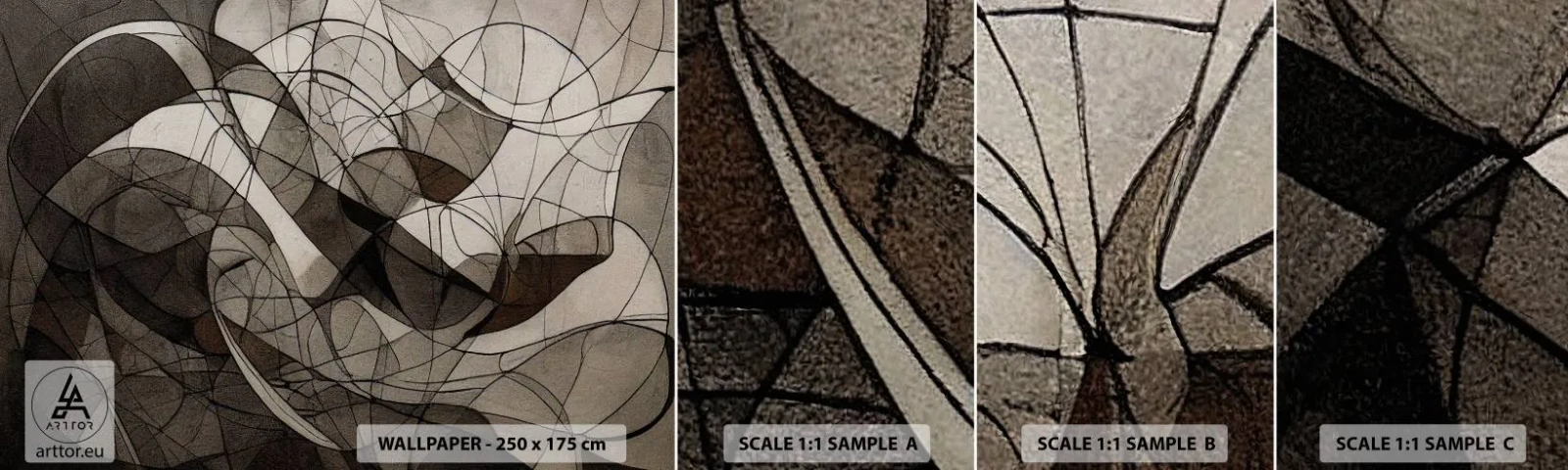 Prøve Fototapet Selvklæbende Deluxe Sticker - Cirkulation af jordens farver - Stykke, Nutidige, Farveblyant - 100x30 cm