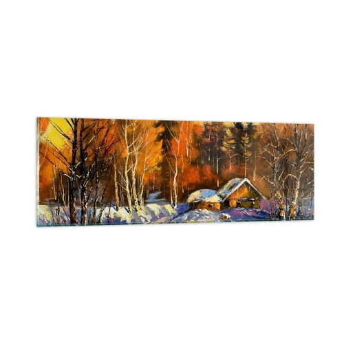 Billede på glas - Vinterindtryk i solen - 90x30 cm