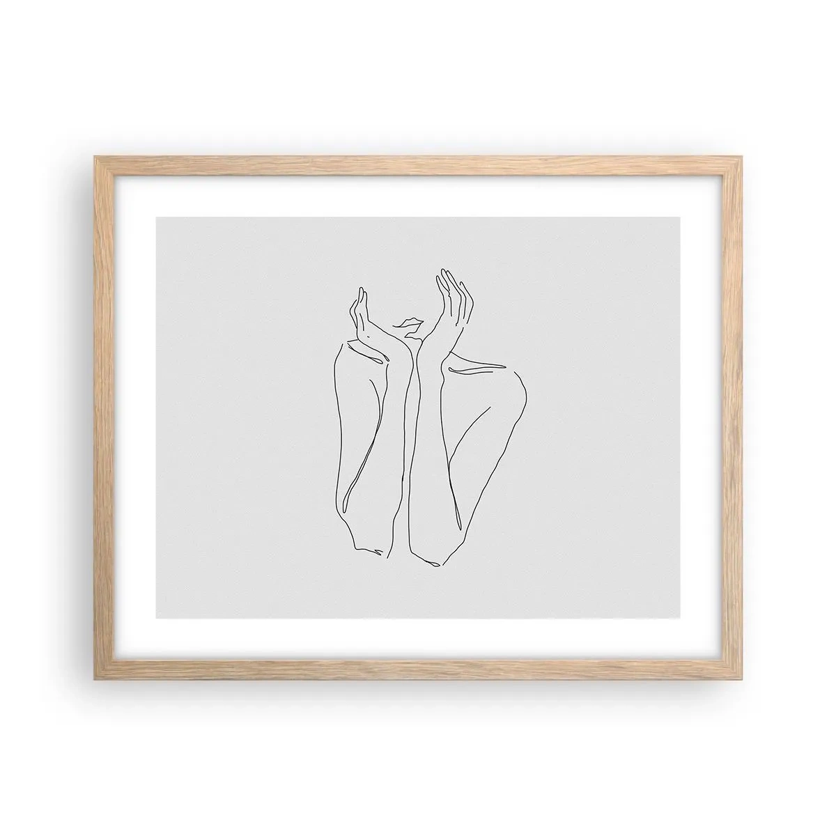 Plakat i ramme af lyst egetræ - Hvad piger drømmer om - 50x40 cm