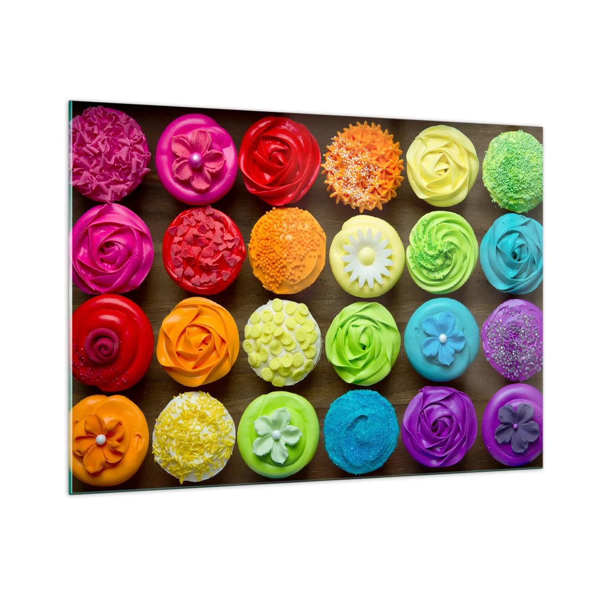 Billede på glas - Alle er forskellige - alle er lækre - 100x70 cm