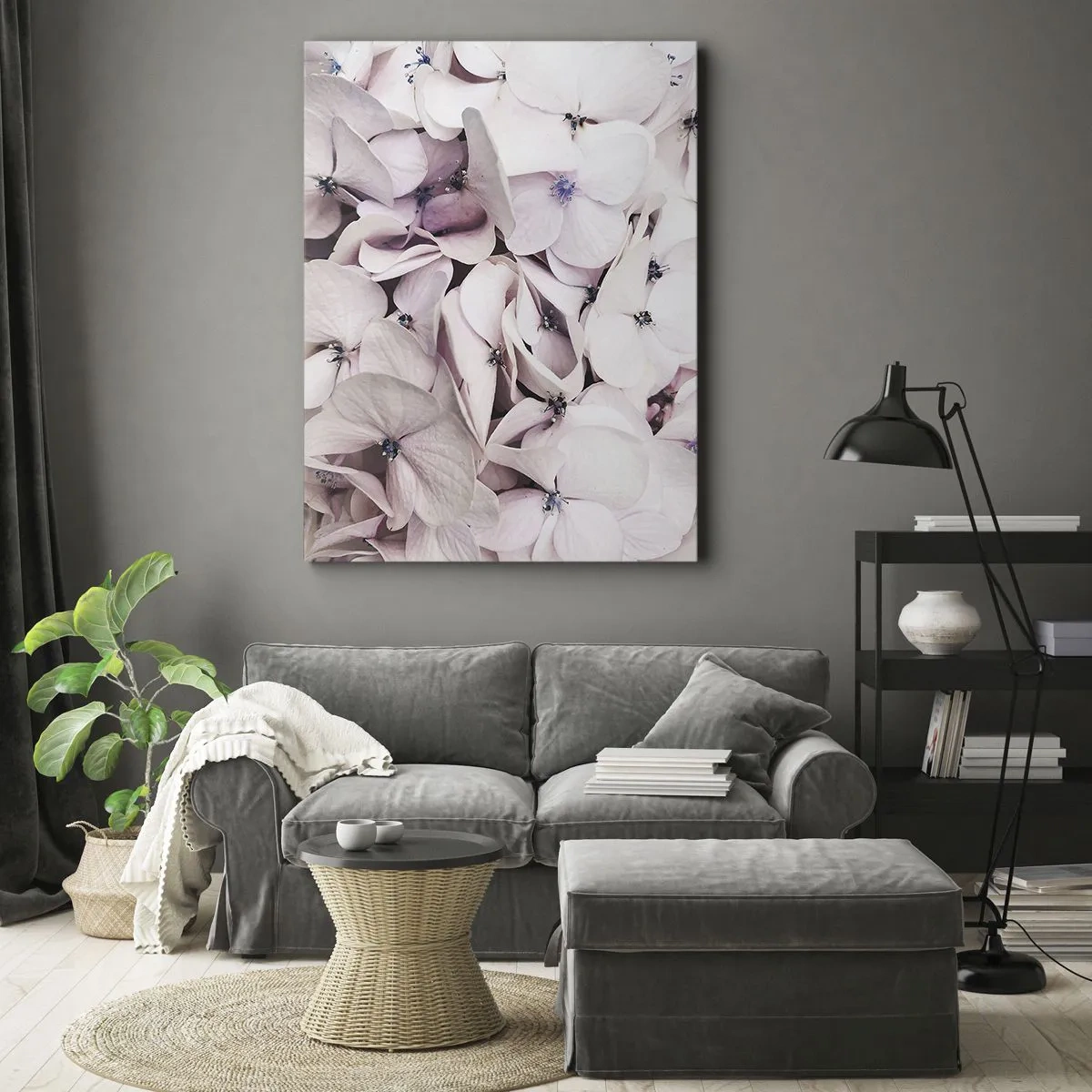 Lærredstryk - Billede på lærred - I en flod af blomster - 45x80 cm